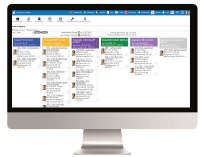 Painel de gestão comercial no crm